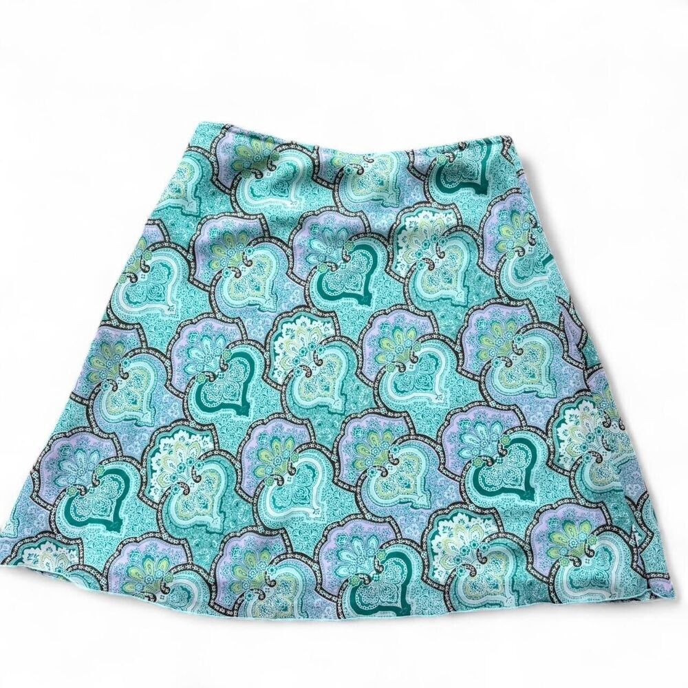 American Vintage Byer California Women's Blue and Brown Paisley Skirt - M - Picture 3 of 5